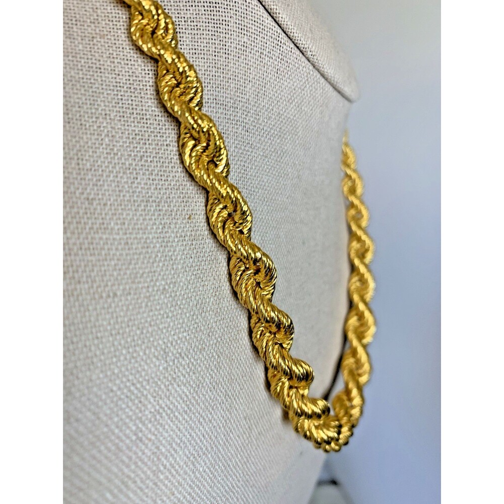 Bronzo Milor Italia Rope Chain Necklace 18” Gold Tone Chunky Runway 74g - Picture 9 of 10